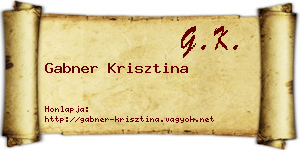 Gabner Krisztina névjegykártya